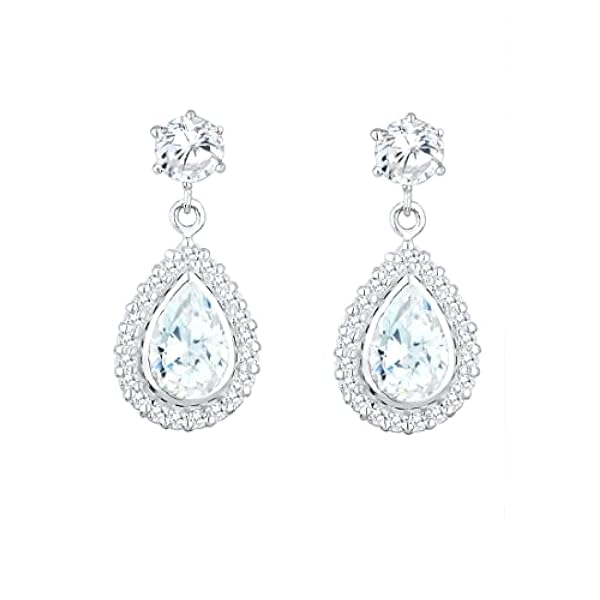 Elli Pendientes de mujer de gota glamurosos y elegantes circonitas brillantes de plata 925